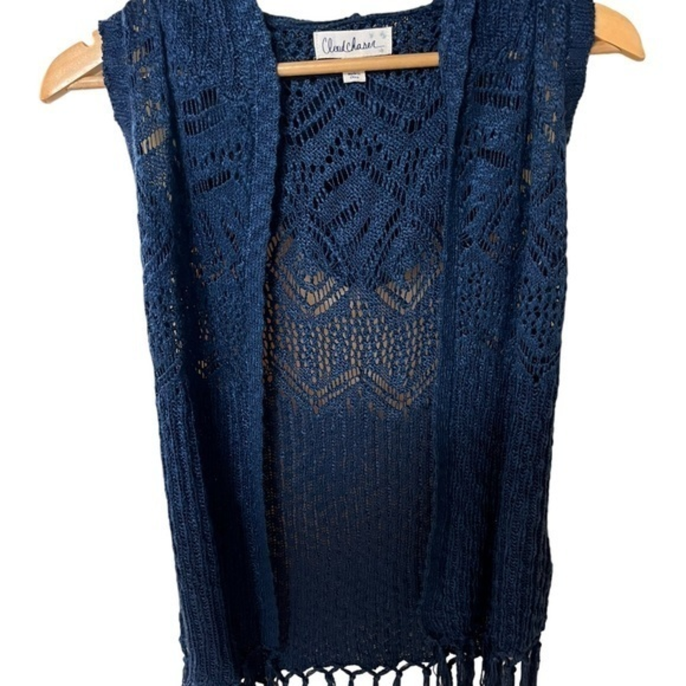 Cloud Chaser‎ size medium blue hooded cardigan